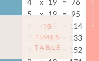 19 Times Table Chart